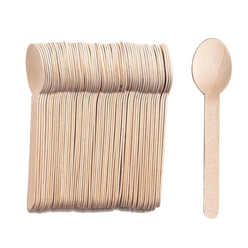 300pcs Disposable Wooden Cutlery Set - Wooden Fork, Spoon, Cutlery