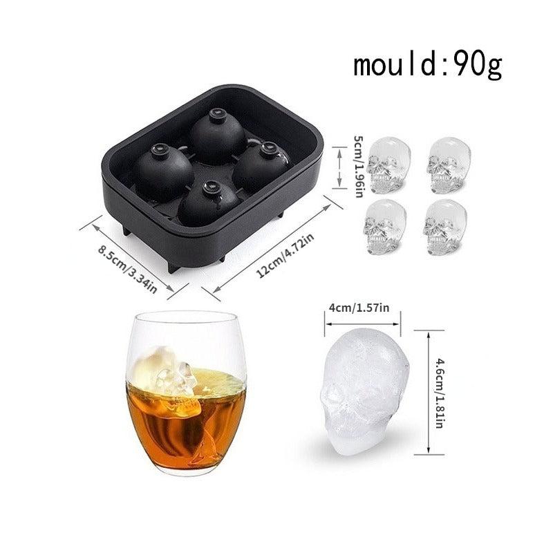 Skull Ice Cube Mold Silicone Tray for Halloween Whiskey Ice Trays
