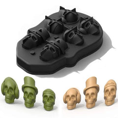 Skull Ice Cube Mold Silicone Tray for Halloween Whiskey Ice Trays