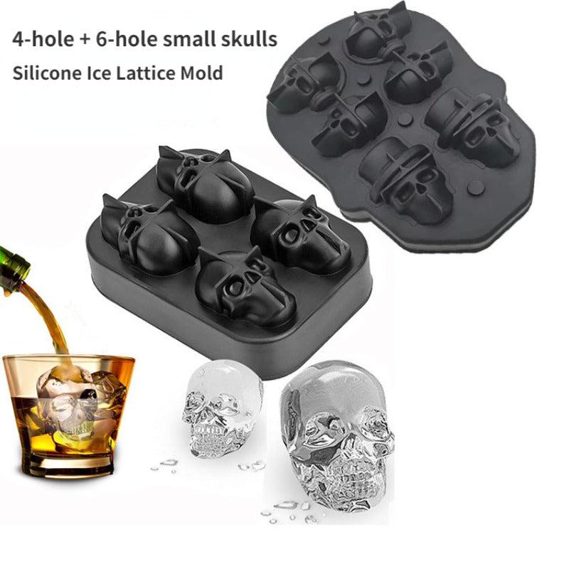 Skull Ice Cube Mold Silicone Tray for Halloween Whiskey Ice Trays