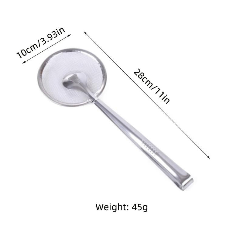 1pc Stainless Steel Food Salvage Spoon Filter Mesh Kitchen Utensils