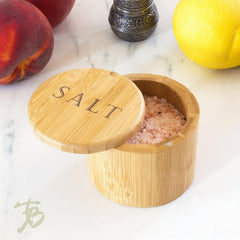 Bamboo Salt Box 6oz with Lid for Spices and Salt Kitchen Gadget