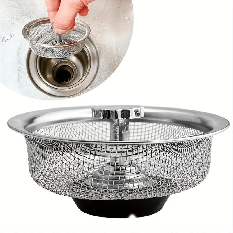 1pc Sink Basket Strainer Stainless Steel Drain Strainer Kitchen Sink Strainer