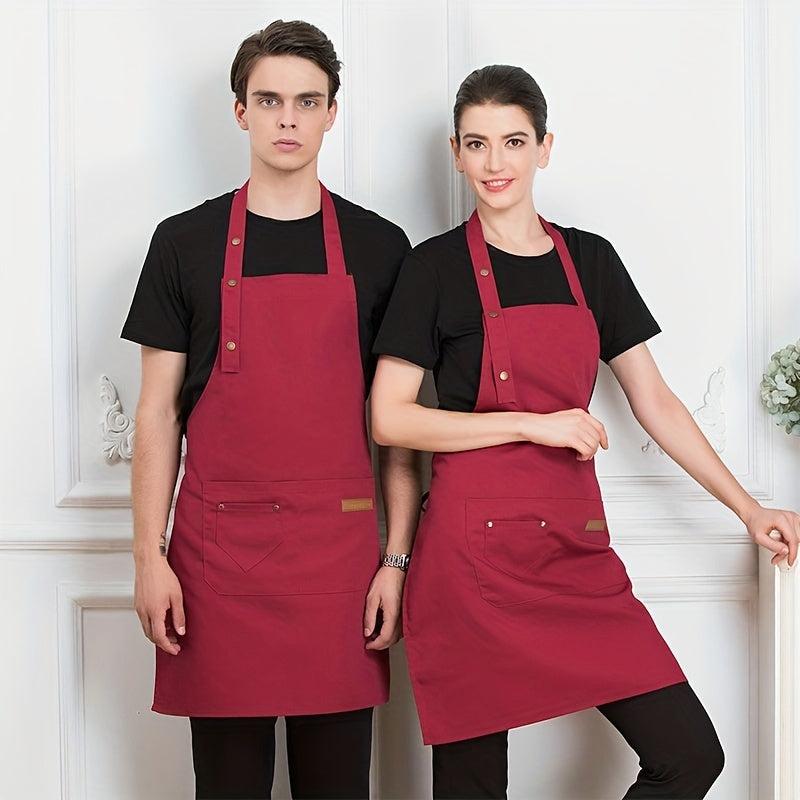 Waterproof Adjustable Suspenders Apron Restaurant Waiter Work Clothes