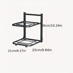 1pc Kitchen Shelf Pots And Pans Storage Rack Countertop Corner Shelf