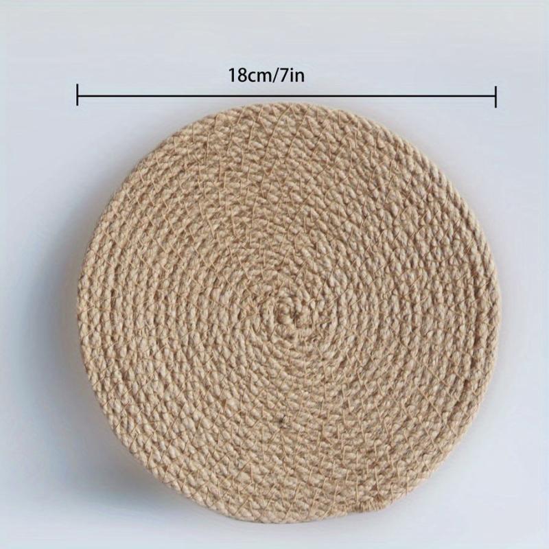 Straw Plaited Mat Heat Insulating Coasters Pot Holders Table Mat