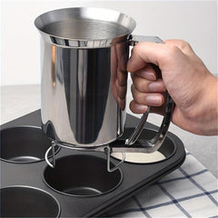 Handheld Stainless Steel Batter Separator Cupcake Funnel