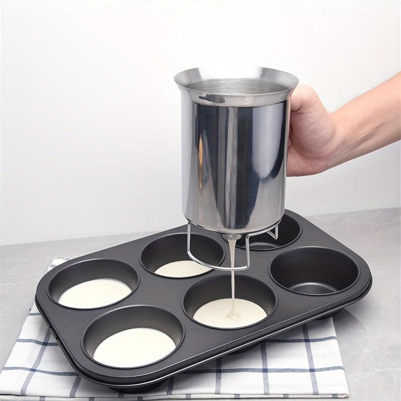 Handheld Stainless Steel Batter Separator Cupcake Funnel