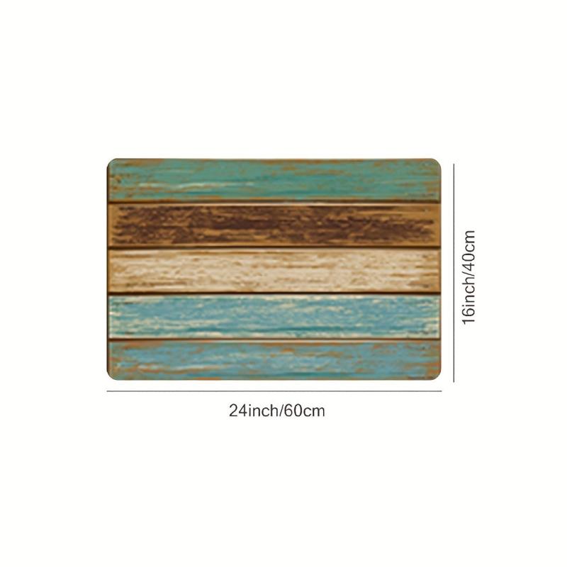 Teal Farmhouse Kitchen Anti Fatigue Mat Non Slip Waterproof Dirt Resist