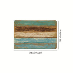 Teal Farmhouse Kitchen Anti Fatigue Mat Non Slip Waterproof Dirt Resist