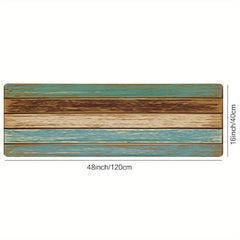 Teal Farmhouse Kitchen Anti Fatigue Mat Non Slip Waterproof Dirt Resist