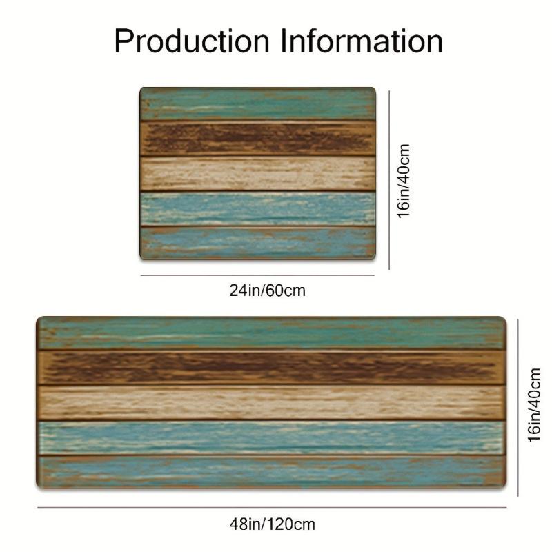 Teal Farmhouse Kitchen Anti Fatigue Mat Non Slip Waterproof Dirt Resist