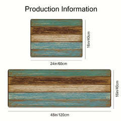 Teal Farmhouse Kitchen Anti Fatigue Mat Non Slip Waterproof Dirt Resist