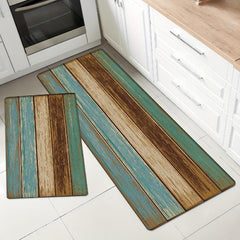 Teal Farmhouse Kitchen Anti Fatigue Mat Non Slip Waterproof Dirt Resist