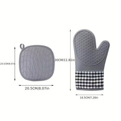 Silicone Oven Mitts Heat Resistant Non Slip BPA Pot Holder Soft Lining