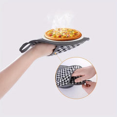 Silicone Oven Mitts Heat Resistant Non Slip BPA Pot Holder Soft Lining