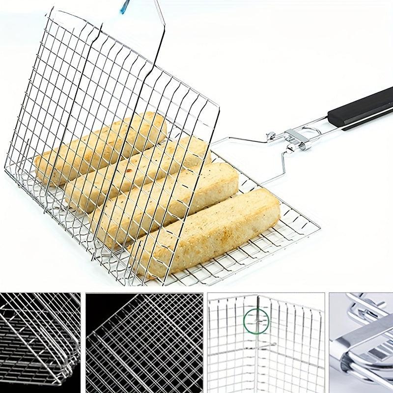 Large Capacity Stainless Steel BBQ Mesh Basket for Outdoor Cooking