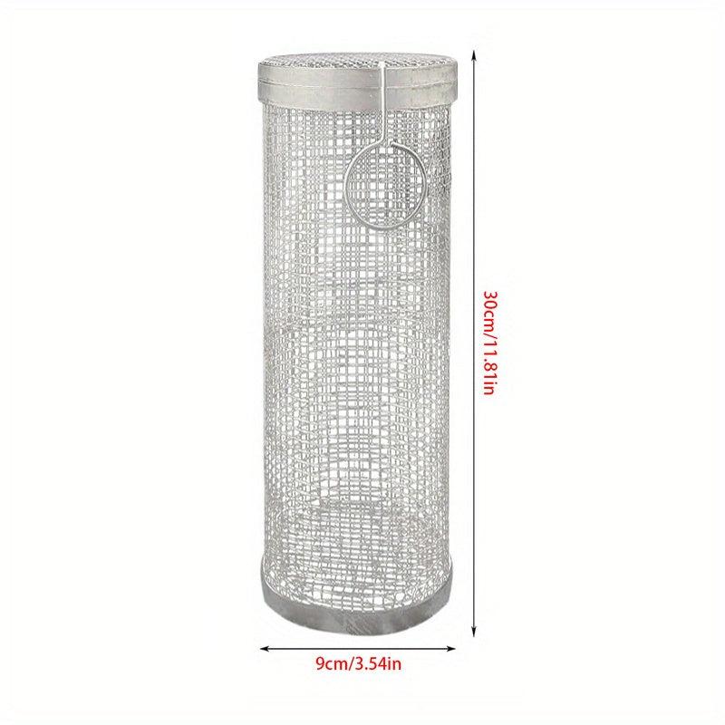 Stainless Steel Rolling BBQ Basket Portable Outdoor Camping Grill