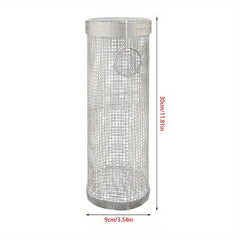 Stainless Steel Rolling BBQ Basket Portable Outdoor Camping Grill