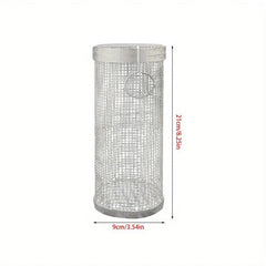 Stainless Steel Rolling BBQ Basket Portable Outdoor Camping Grill