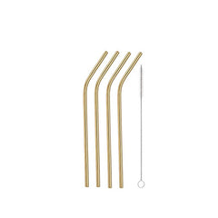 4pcs Stainless Steel Straw with Brush - Portable & Ideal for Coffee Milk Tea