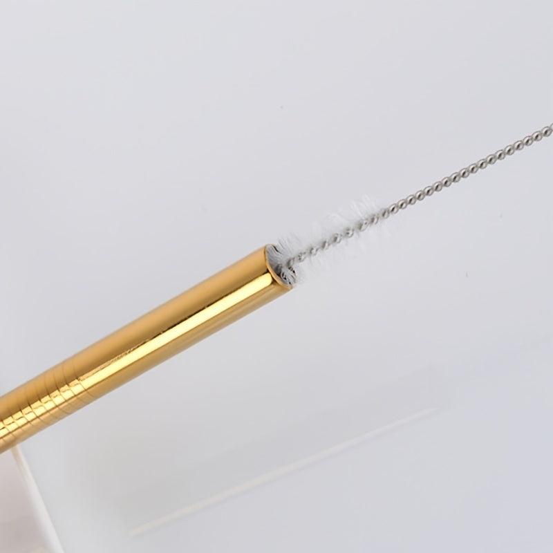 4pcs Stainless Steel Straw with Brush - Portable & Ideal for Coffee Milk Tea