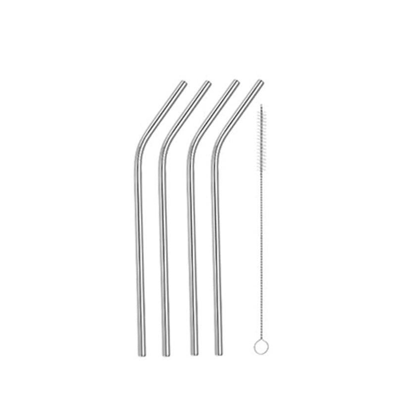 4pcs Stainless Steel Straw with Brush - Portable & Ideal for Coffee Milk Tea
