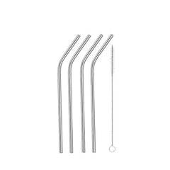 4pcs Stainless Steel Straw with Brush - Portable & Ideal for Coffee Milk Tea
