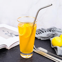4pcs Stainless Steel Straw with Brush - Portable & Ideal for Coffee Milk Tea