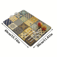 1pc Dish Drying Pad Bathroom Kitchen Drain Mat Diatom Mud Faucet Absorbent Mat
