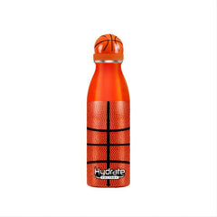 Stainless Steel Insulated Sports Bottle w/ Basketball Texture - Outdoor & Sports
