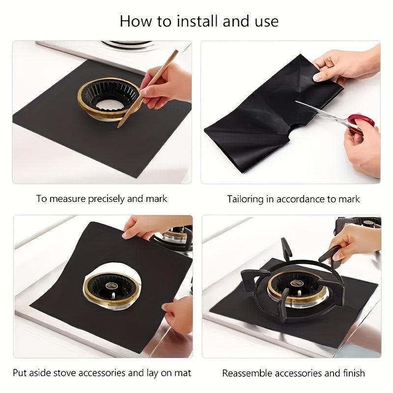 8pcs Gas Stove Mat Heated Resistant Gas Top Liner