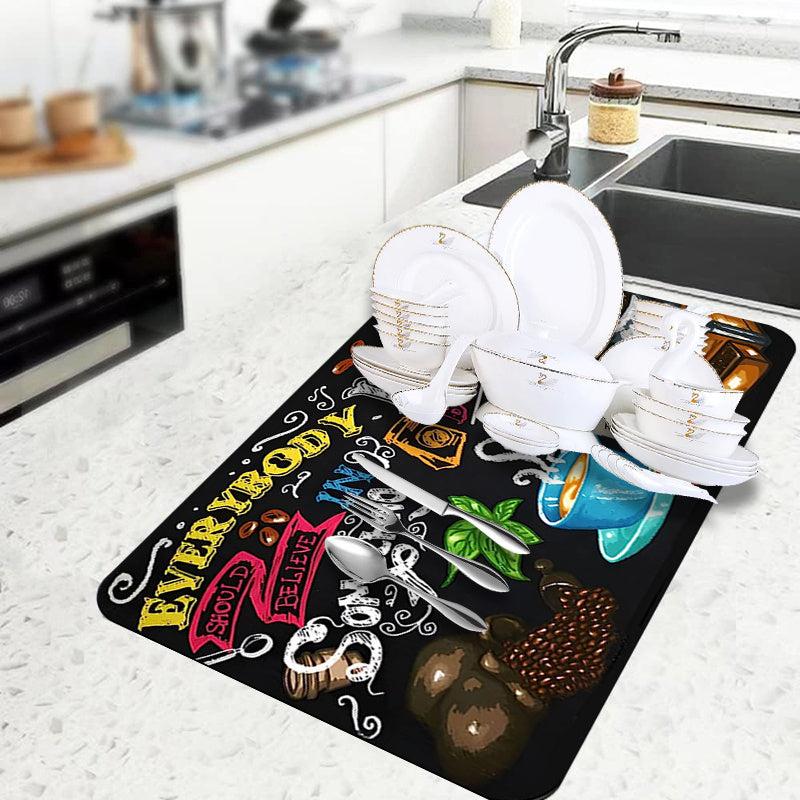Absorbent Dish Drying Pad Soft Diatom Mud Drain Mat