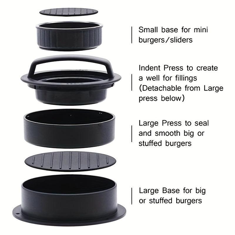 3 in 1 Burger Press Aluminum Patty Maker Non Stick BBQ Kitchen Meat Press