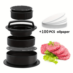 3 in 1 Burger Press Aluminum Patty Maker Non Stick BBQ Kitchen Meat Press