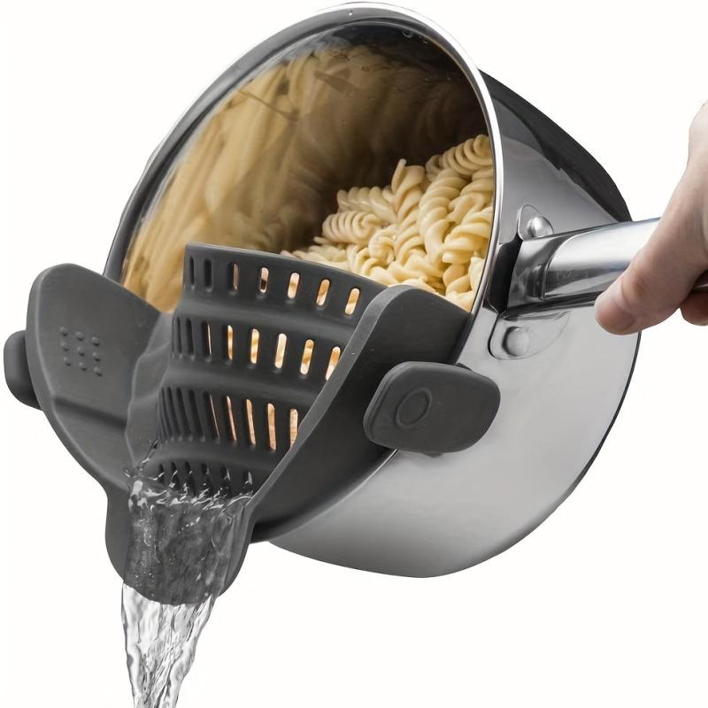 Adjustable Silicone Pot Strainer and Pasta Strainer - Easy to Use and Clean