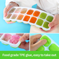 VEHHE Silicone Ice Cube Trays with Lid - 3 Pack