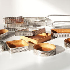 4pcs Perforated Tart Rings Set, Stainless Steel Cake Ring Mouss