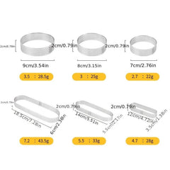4pcs Perforated Tart Rings Set, Stainless Steel Cake Ring Mouss