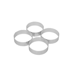 4pcs Perforated Tart Rings Set, Stainless Steel Cake Ring Mouss