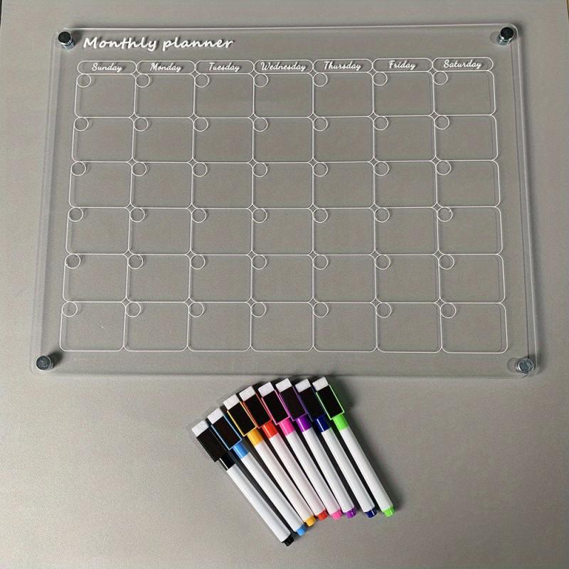2 Sets Dry Erase Fridge Magnetic Calendar - Acrylic Magnetic Monthly/Weekly