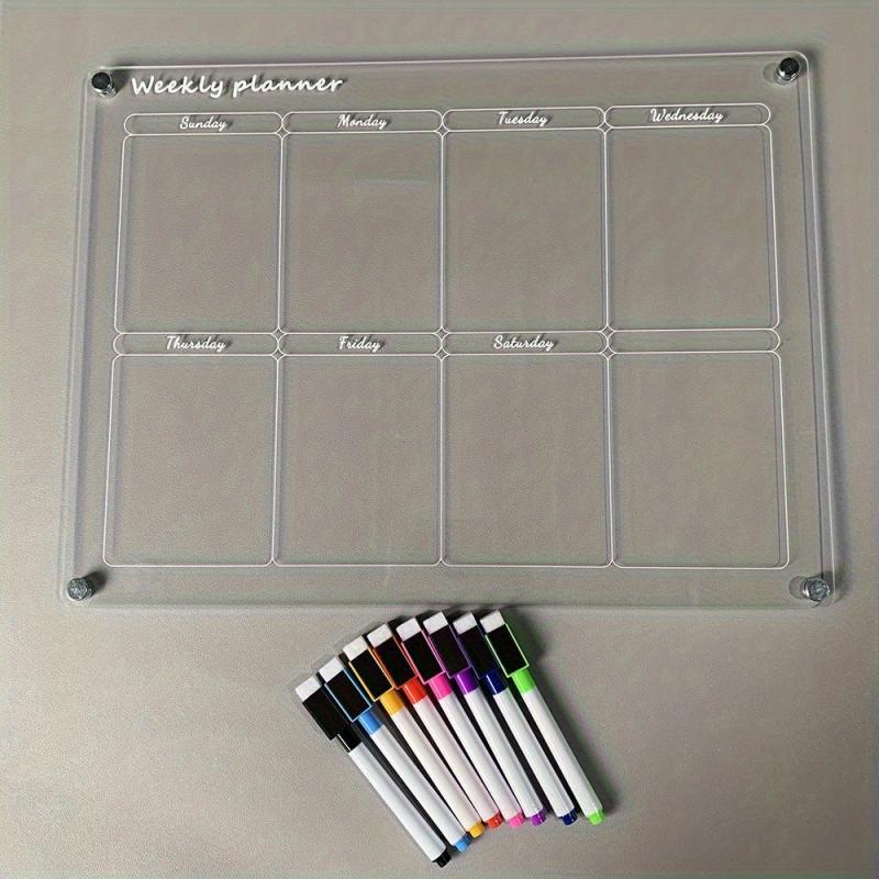 2 Sets Dry Erase Fridge Magnetic Calendar - Acrylic Magnetic Monthly/Weekly