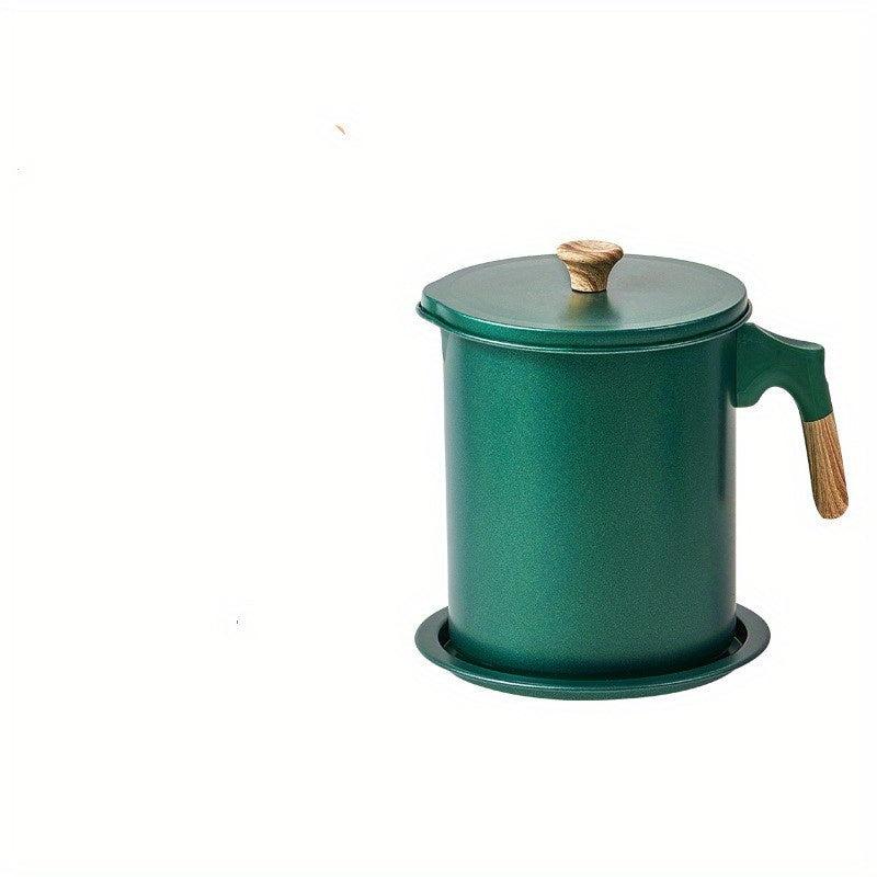 Stainless Steel Residue Filter Oiler Pot with Lid for Home Use