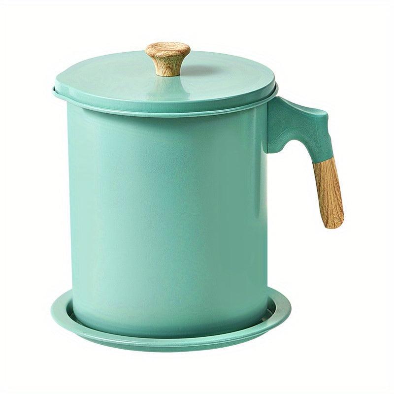 Stainless Steel Residue Filter Oiler Pot with Lid for Home Use