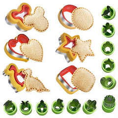 18pcs Cartoon Sandwich Cookie Vegetable Cutter Shapes