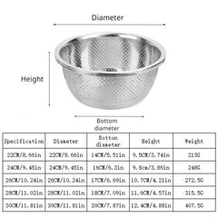 Stainless Steel Drain Basket Vegetable Washing Basin