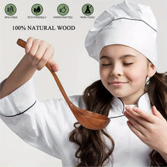 8pcs Natural Teak Wooden Spoons for Cooking Set of 8 Kitchen Utensils