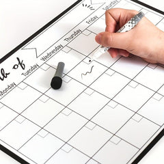 Dry Erase Fridge Magnetic Calendar BlackBoard for Refrigerator