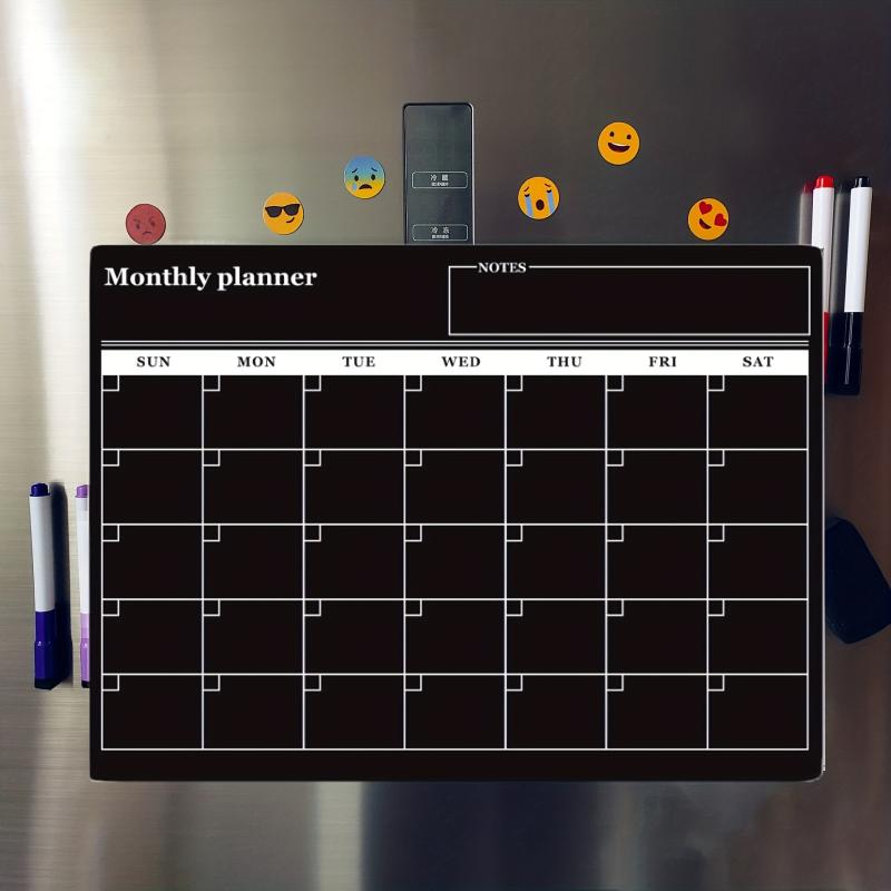 Dry Erase Fridge Magnetic Calendar BlackBoard for Refrigerator