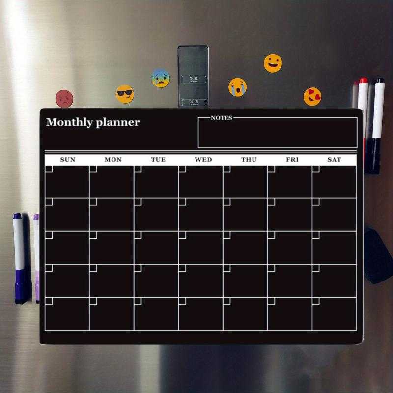 Dry Erase Fridge Magnetic Calendar BlackBoard for Refrigerator